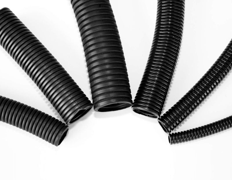 Electriduct 1/2" Wire Loom Non-Slit Polyethylene Corrugated Flexible Innerduct Conduit - 10 Feet - Black - Image 1